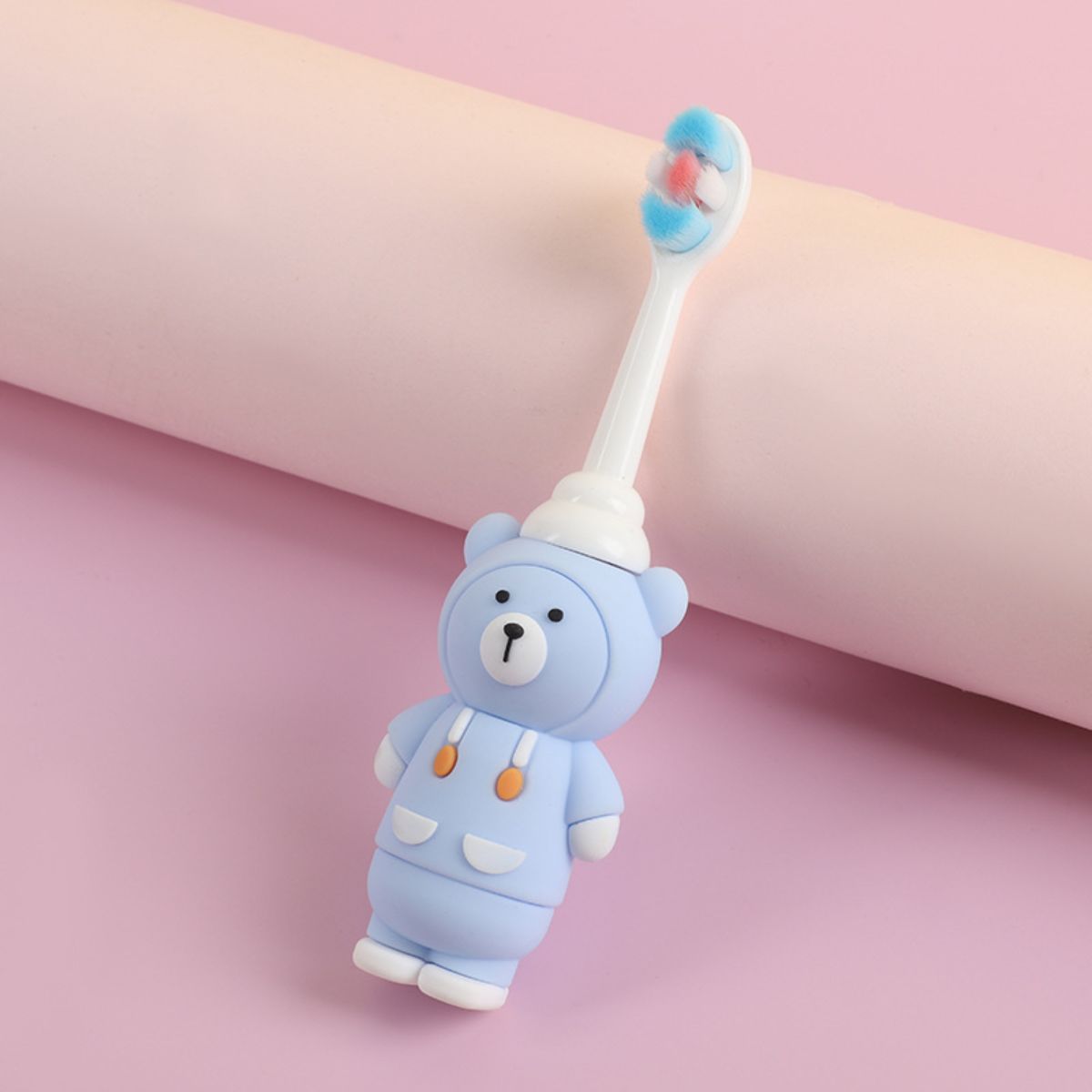 Children's toothbrush bear oral cleaning tooth protection split flower head toothbrush