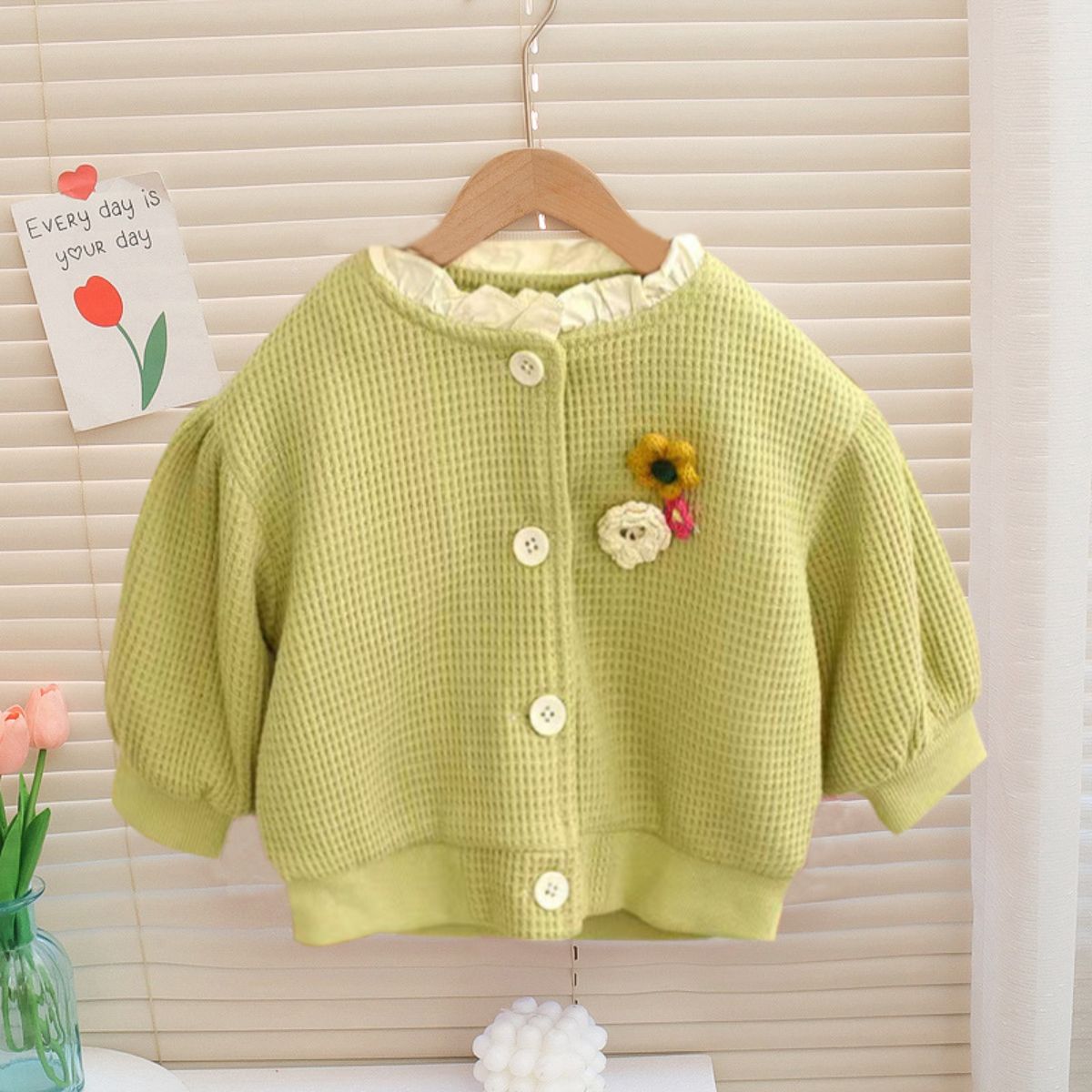 Children's Cardigan Sweater Jacket Girls Sweater Spring and Autumn Baby Clothes Round Neck Sweater Girl Baby Clothes