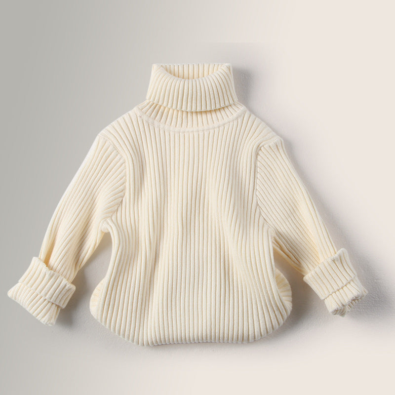 Boys and girls turtleneck knitted pullover sweater