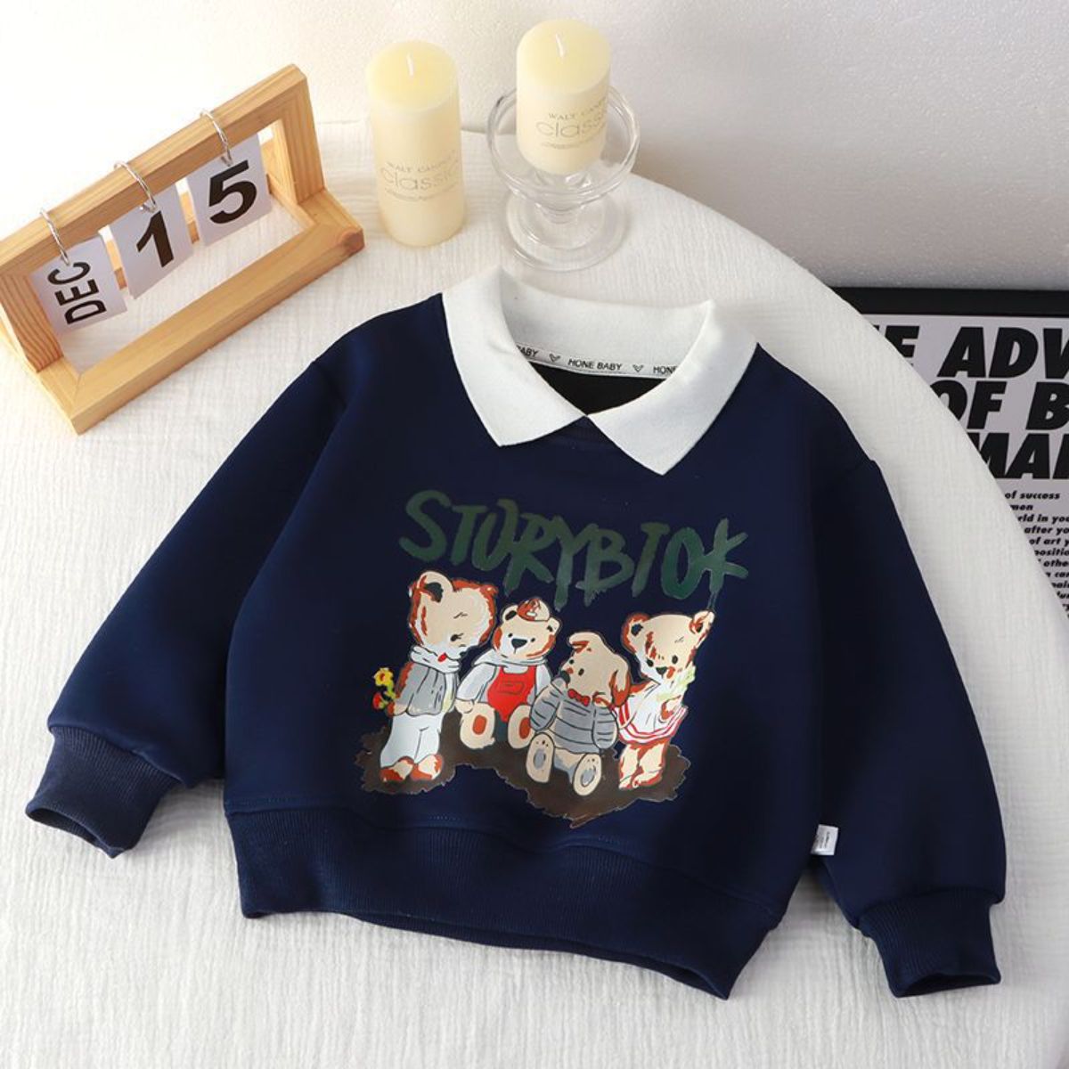 New Polo Neck Children's Sweatshirt Boys Girls Loose Tops Girls Casual Bottoming Shirt Children's Clothing