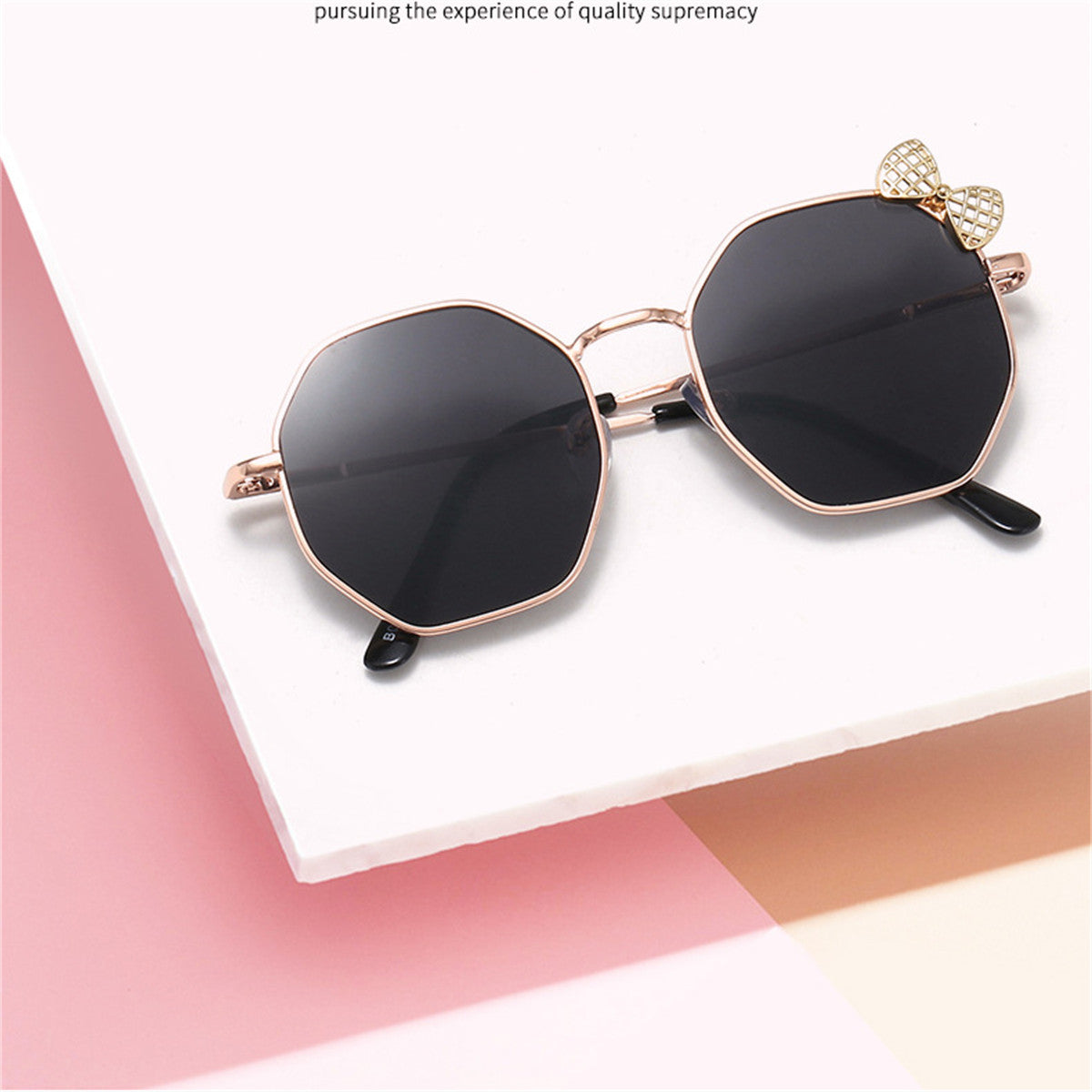 Children's Fashion Bow Irregular Metal Sunglasses