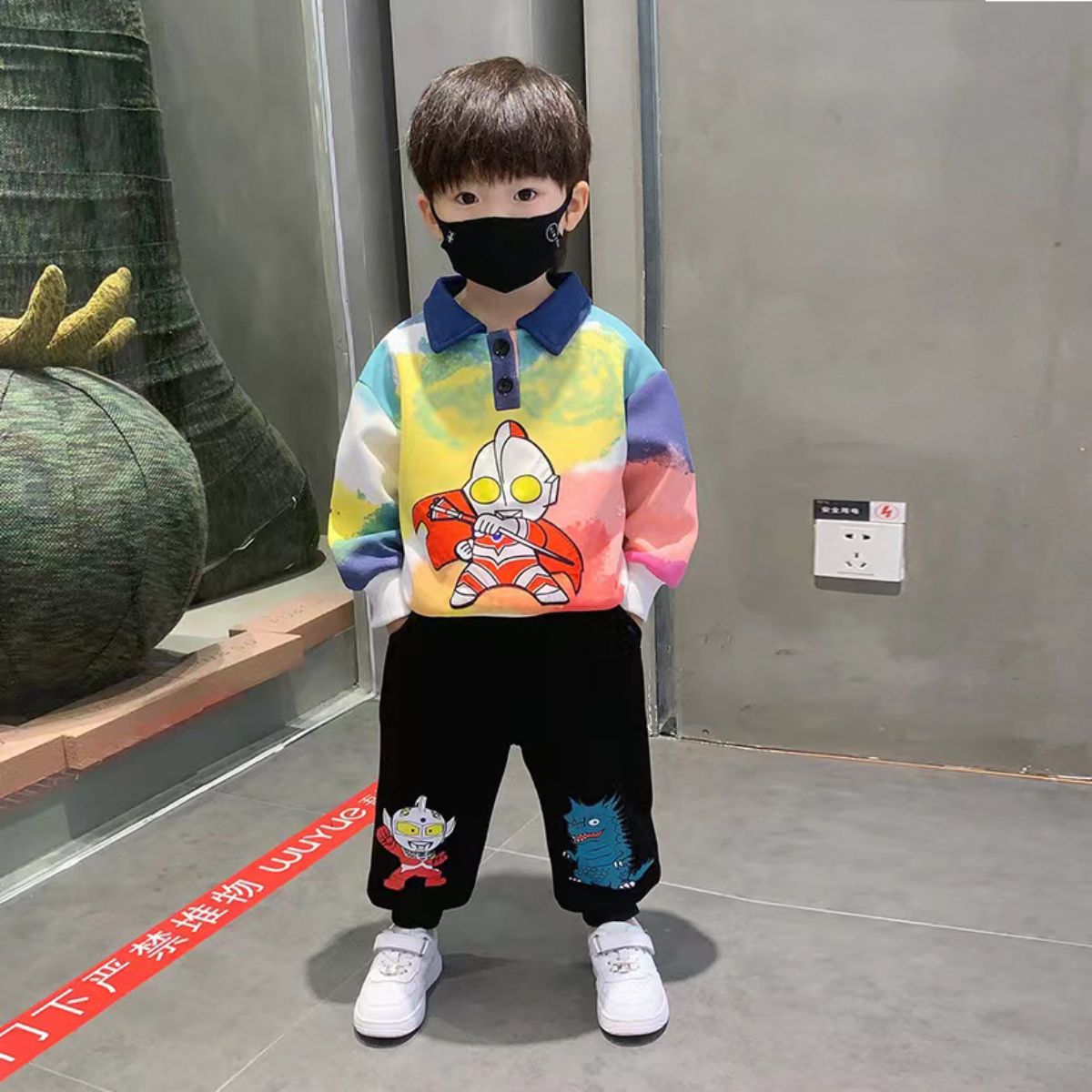 Ultraman Boys Spring Suit New Fashion Children's Spring and Autumn POLO Shirt Casual Sweater Two-piece Suit