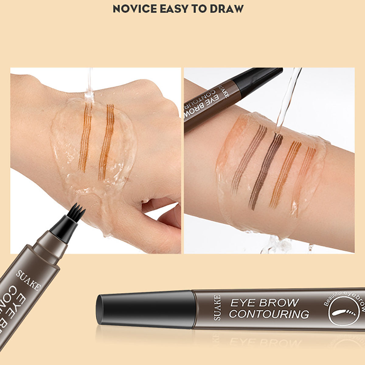 Suanke SUAKE four-pronged wild eyebrow pencil waterproof sweat-free smudge-free simulation root-clear liquid eyebrow pencil