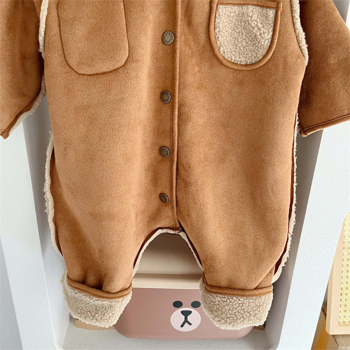 Double-sided warm autumn and winter baby romper