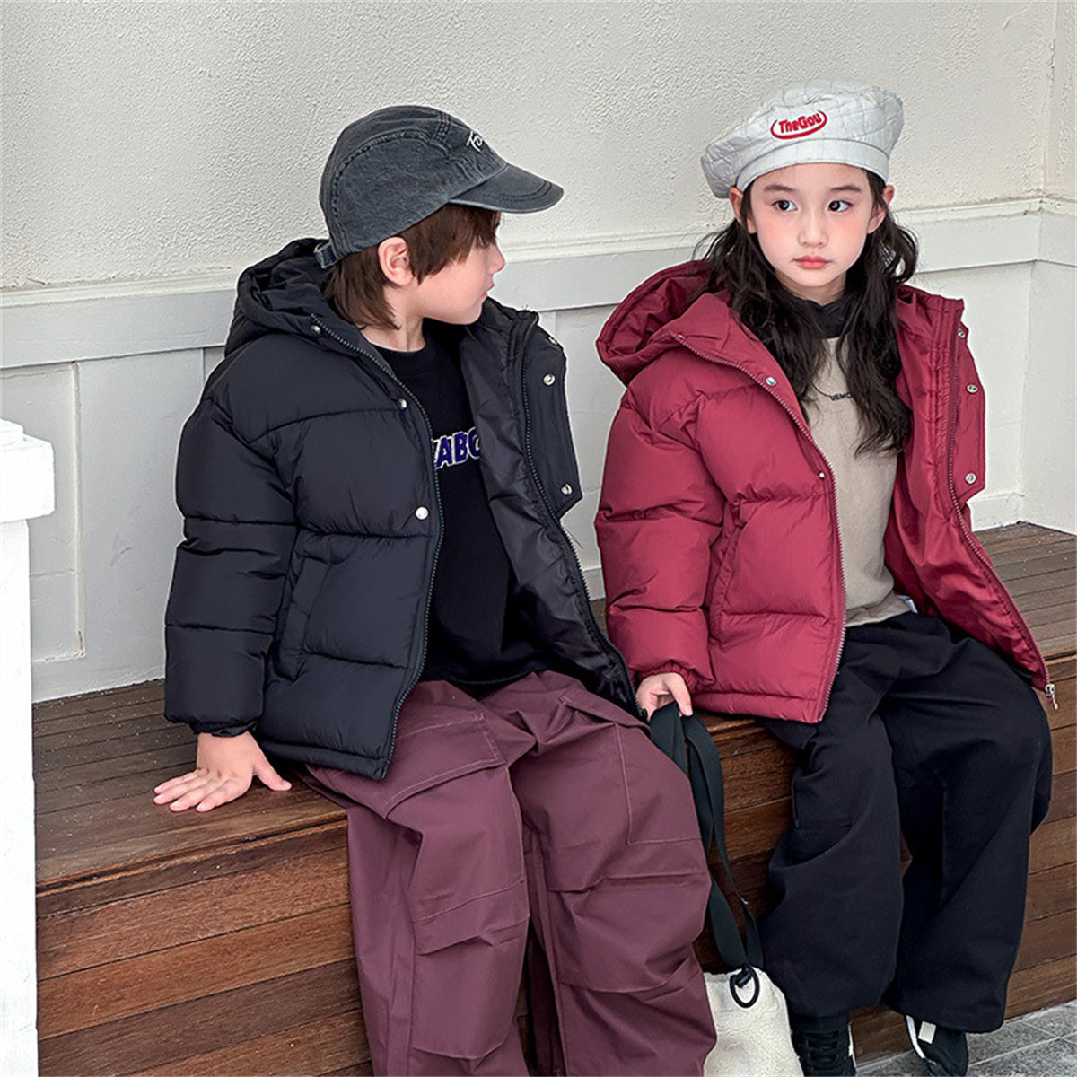 children's winter short down jacket