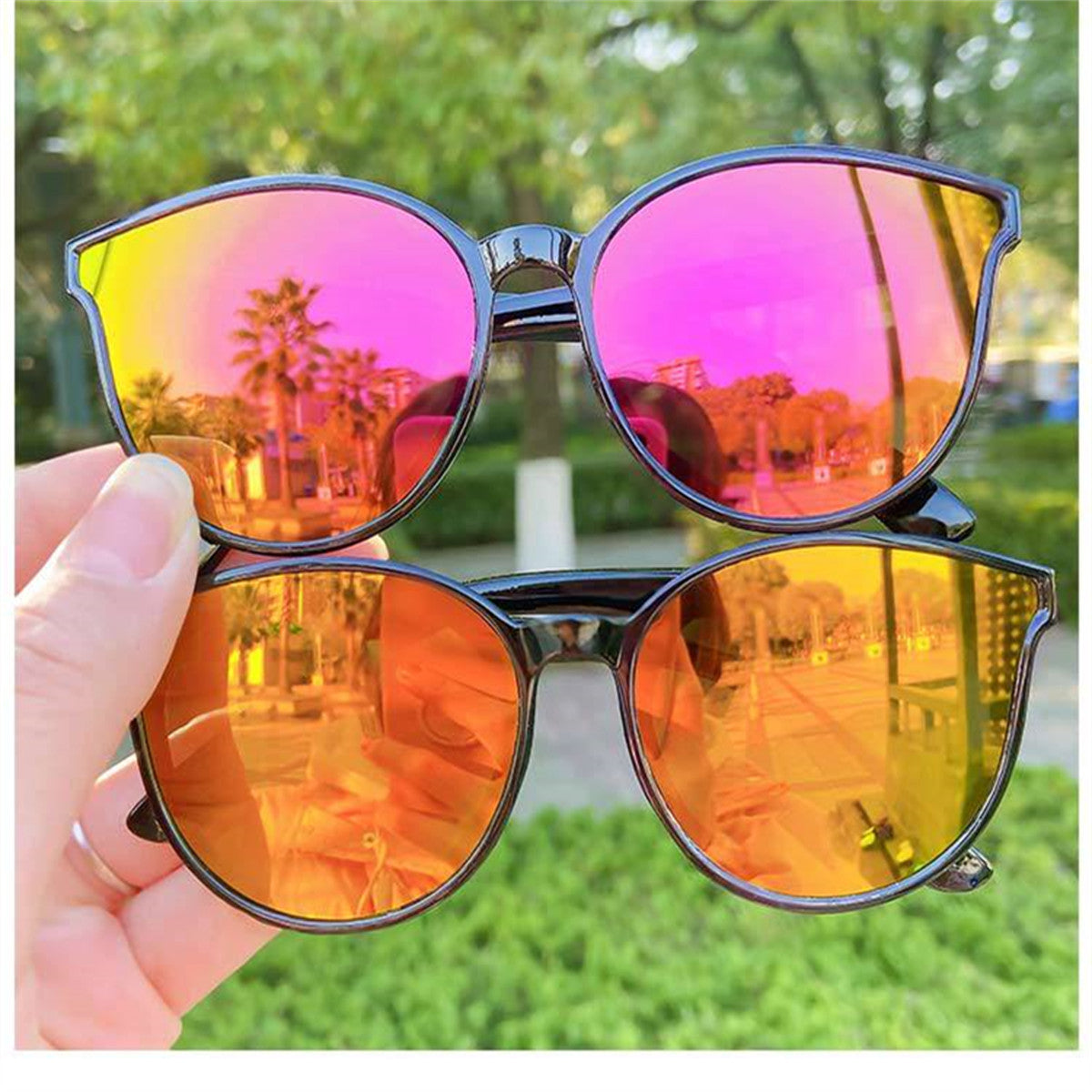 Children's daily simple colorful cool style anti-ultraviolet sunglasses