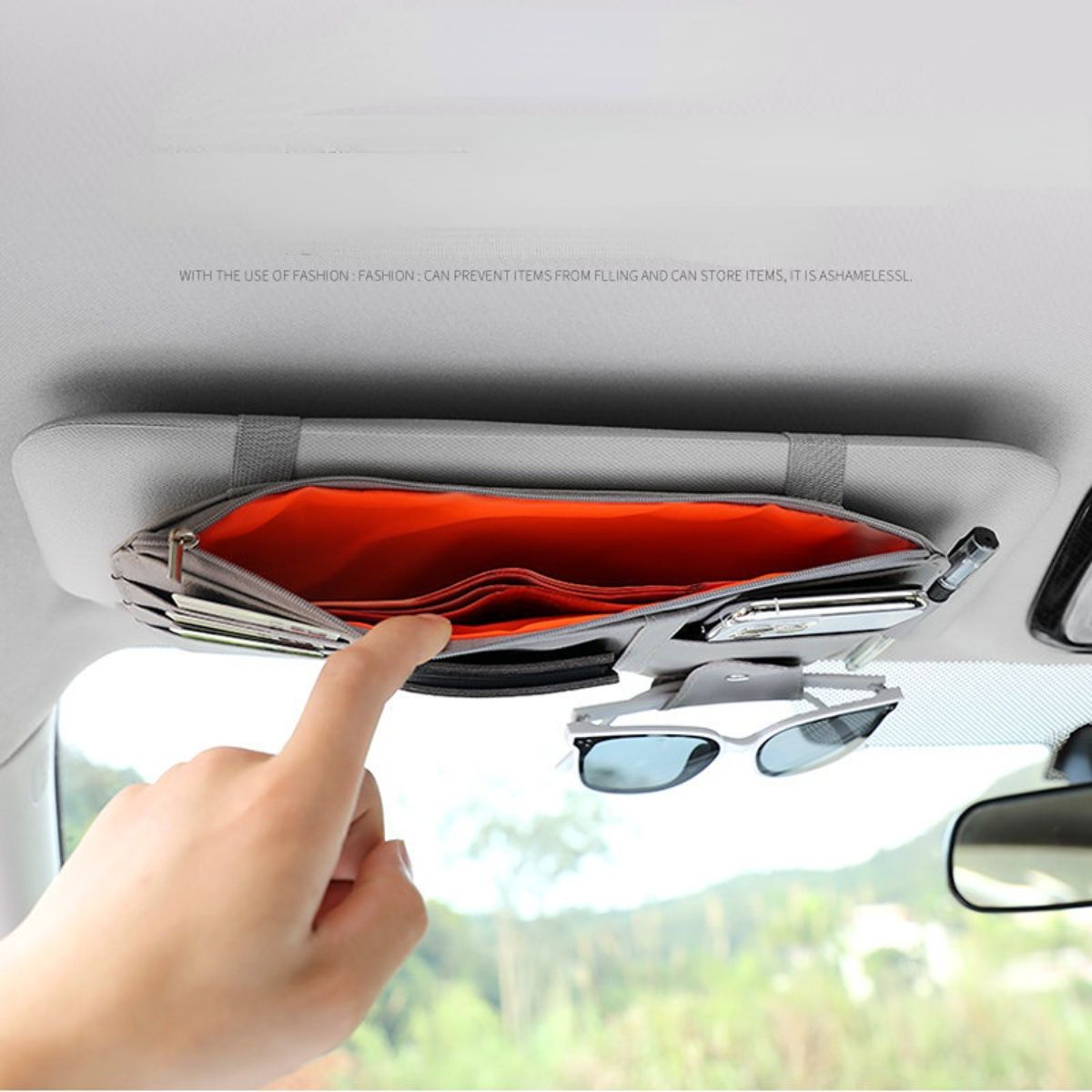 Car multifunctional card storage bag with zipper