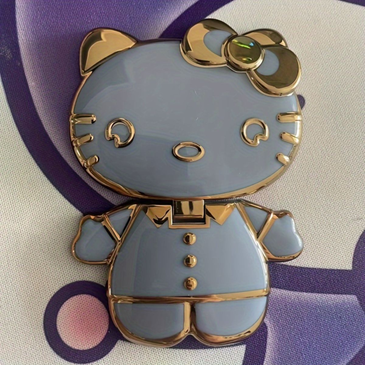 KT cat mobile phone back sticker stand 360 rotation cartoon electroplating with makeup mirror cute girl mobile phone shell decoration