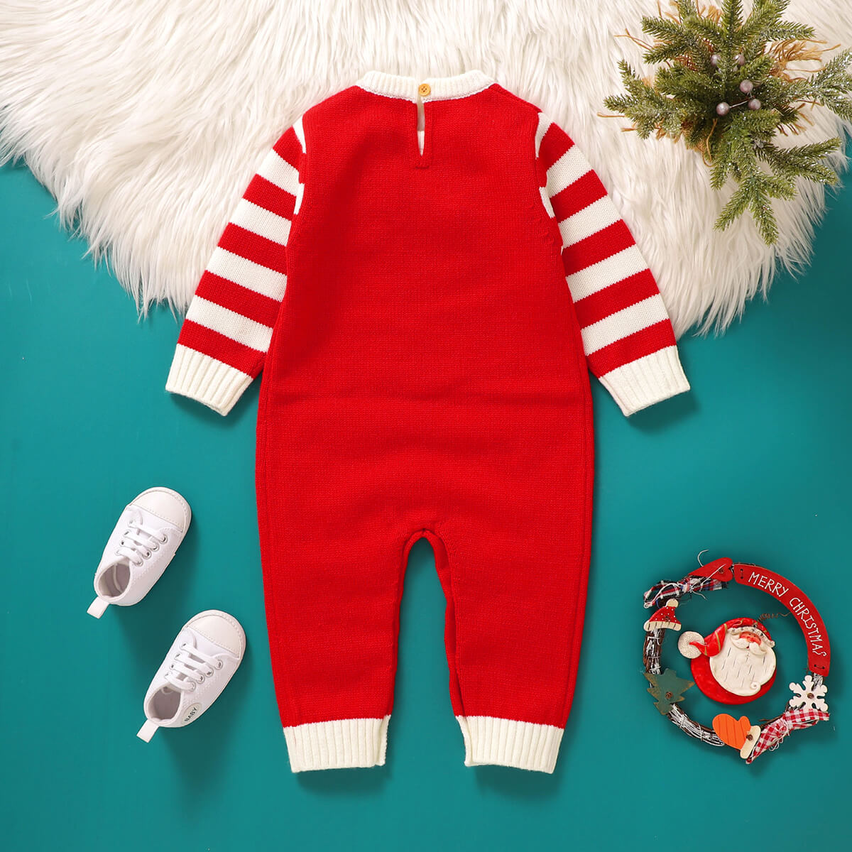 Baby Knitted Christmas Romper Long Legs Romper