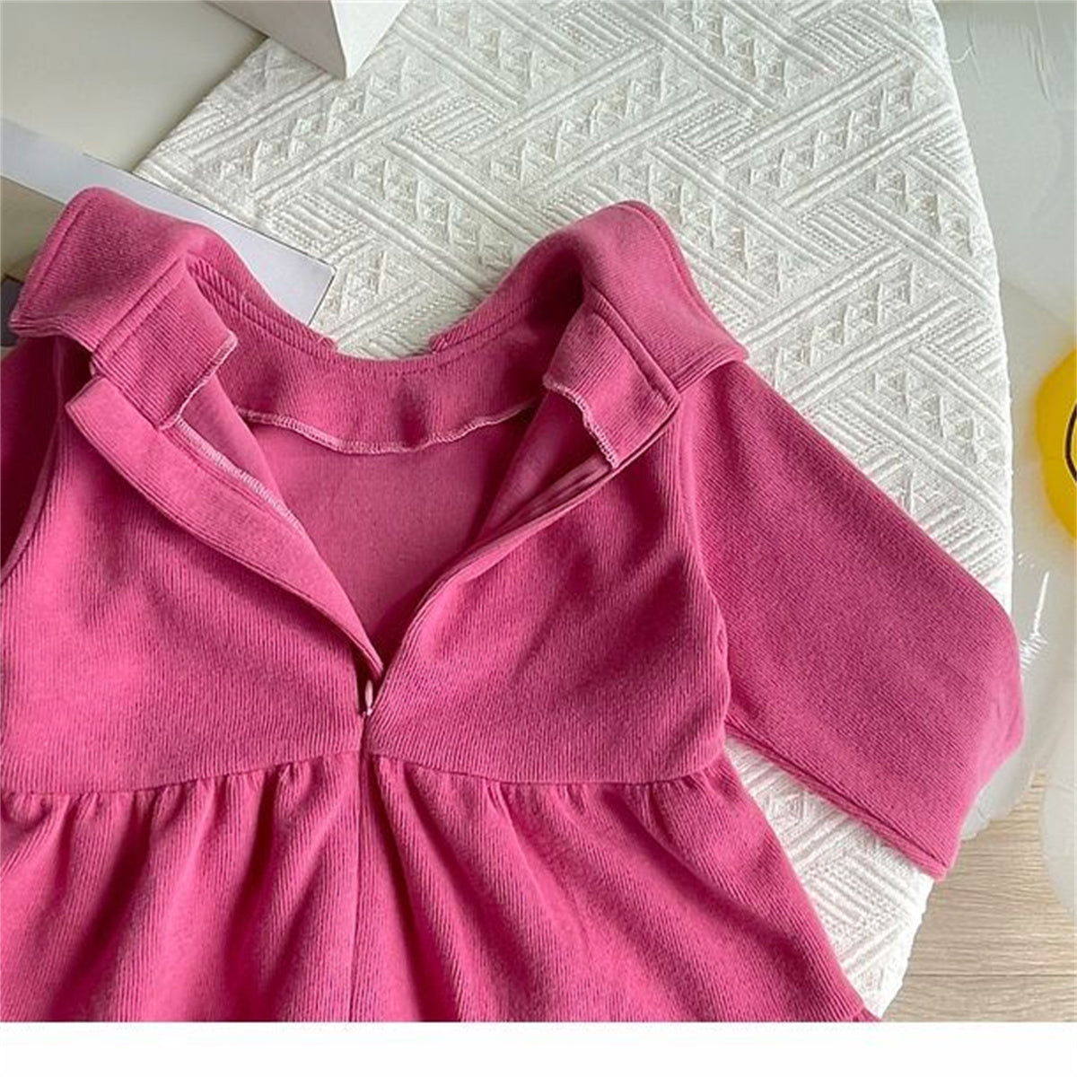 Girls Autumn Casual Solid Color Long Sleeve Dress