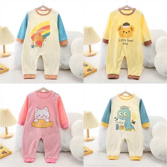 Baby spring and autumn cotton cartoon long sleeve romper