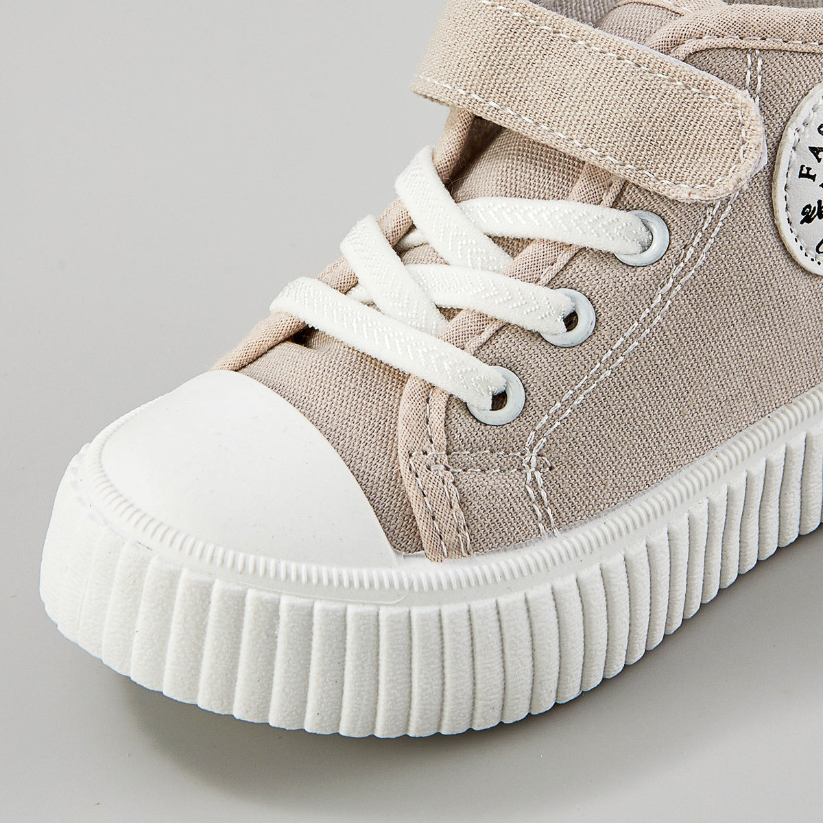 Children's solid color star high top canvas shoes