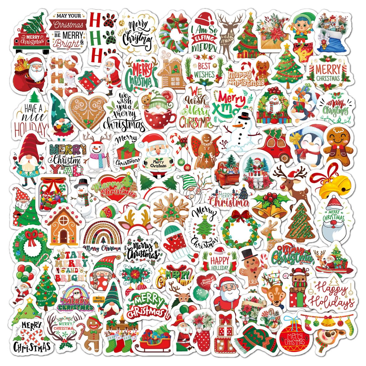 Christmas holiday decoration stickers 100 pieces