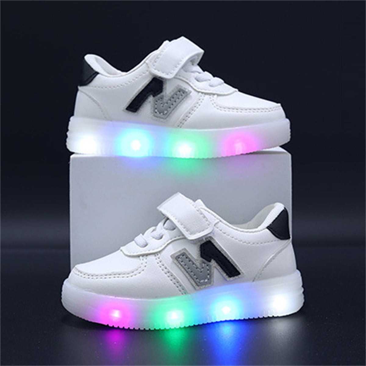 Children's striped luminous sneakers