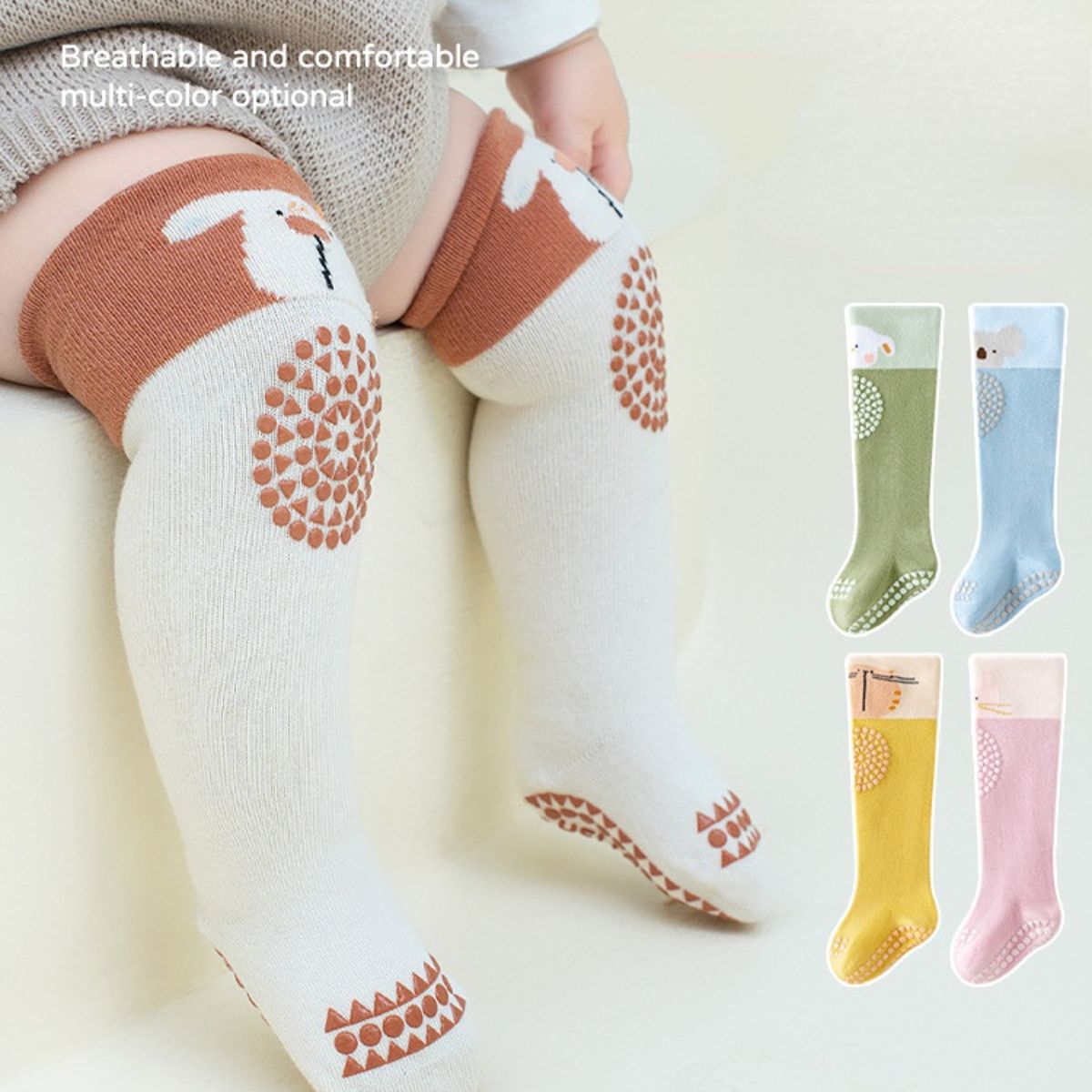 Children's knee pads loose boneless non-slip glue indoor toddler floor socks baby socks