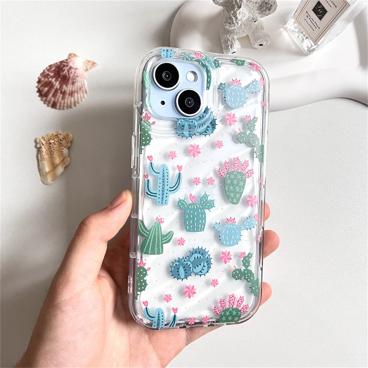 Apple Daily Cute Cactus Transparent Phone Case