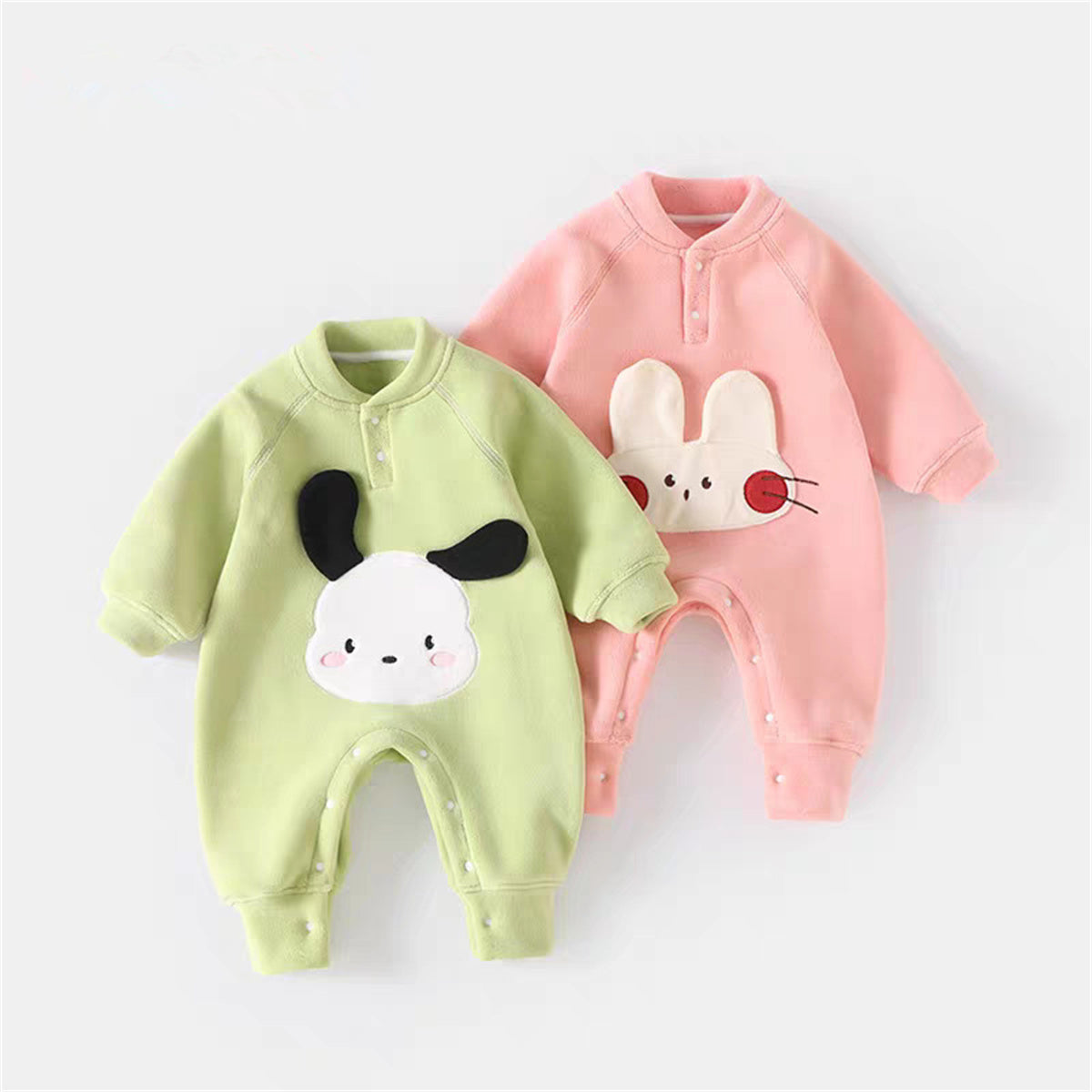 Newborn baby thick clothes super cute cartoon baby romper crawling clothes