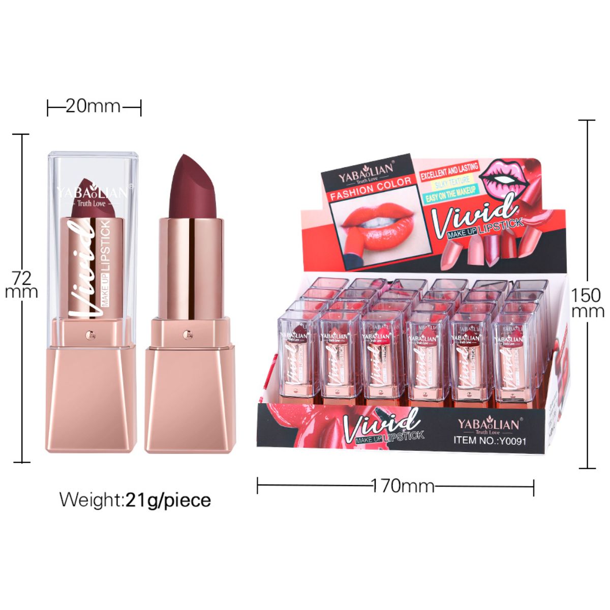 Lipstick velvet matte moisturizing lipstick long-lasting brick red lipstick moisturizing lipstick