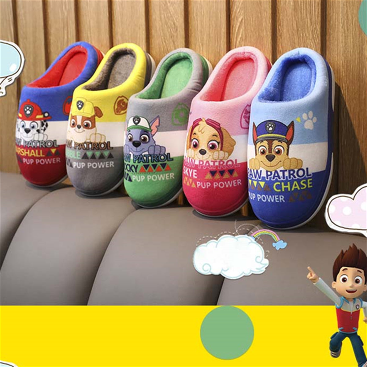 Paw Patrol Letters Cartoon Cute Style Baotou cotton mop for Boys and Girls