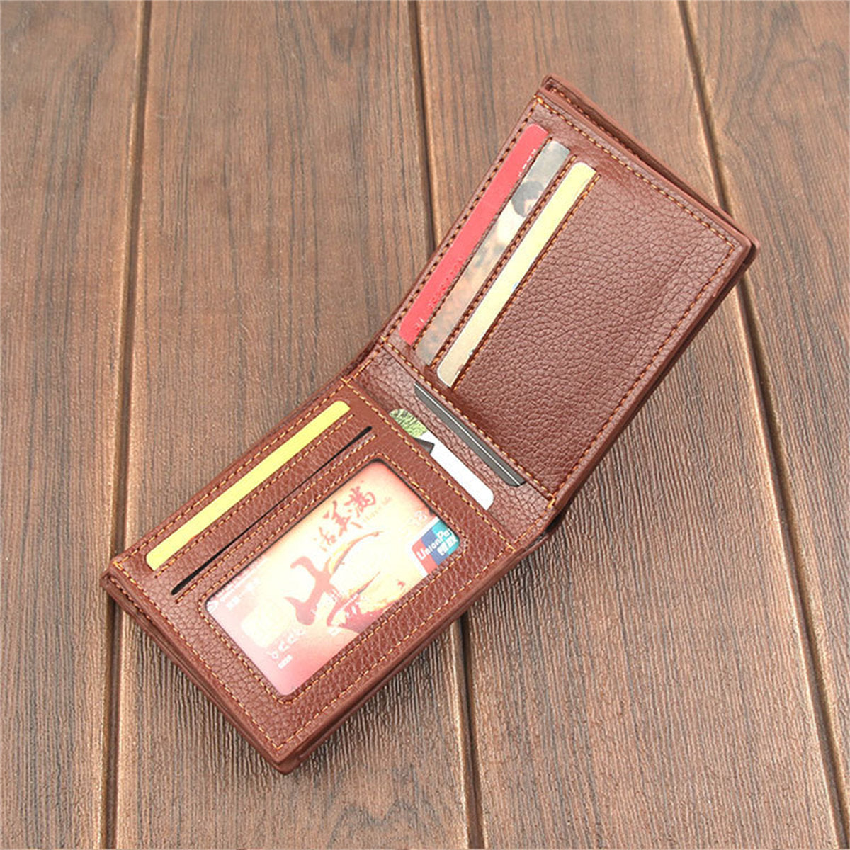 Men's Retro Fashion Zipper Short Multifunctional Card Holder Wallet