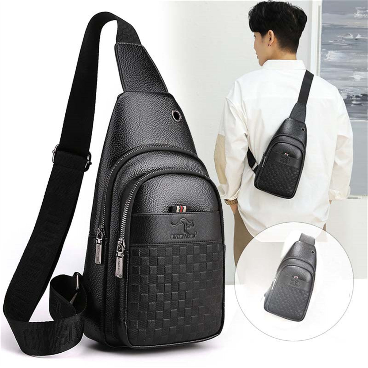 Men's chest bag mature business style simple chest shoulder bag