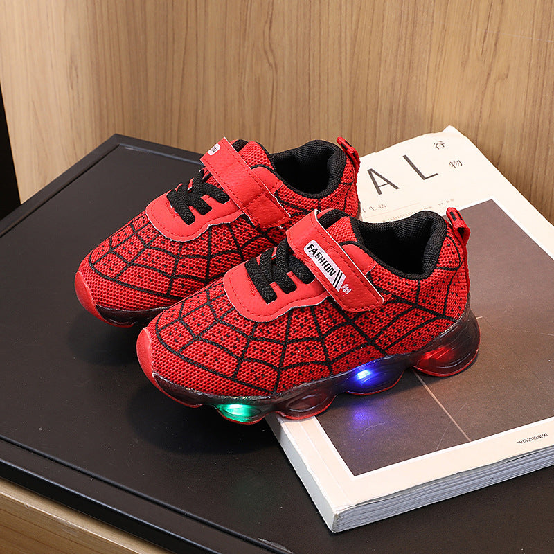 Toddler boys' spider shoes with cool breathable sneakers