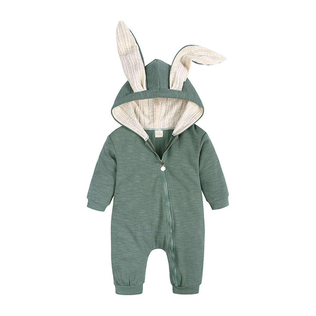 Baby big ears bunny hooded zipper romper