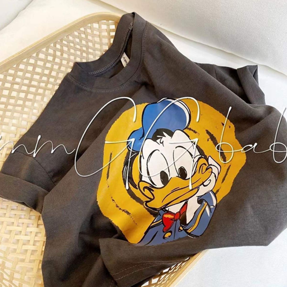 Pure cotton children's short-sleeved T-shirt summer new cute Mickey cartoon casual small and medium children boys and girls tops