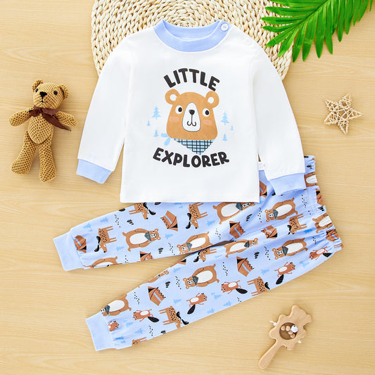 Boys cute bear pure cotton home clothes