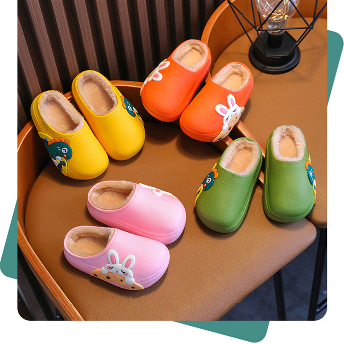 Winter cartoon pattern cute style indoor warm cotton slippers for boys and girls