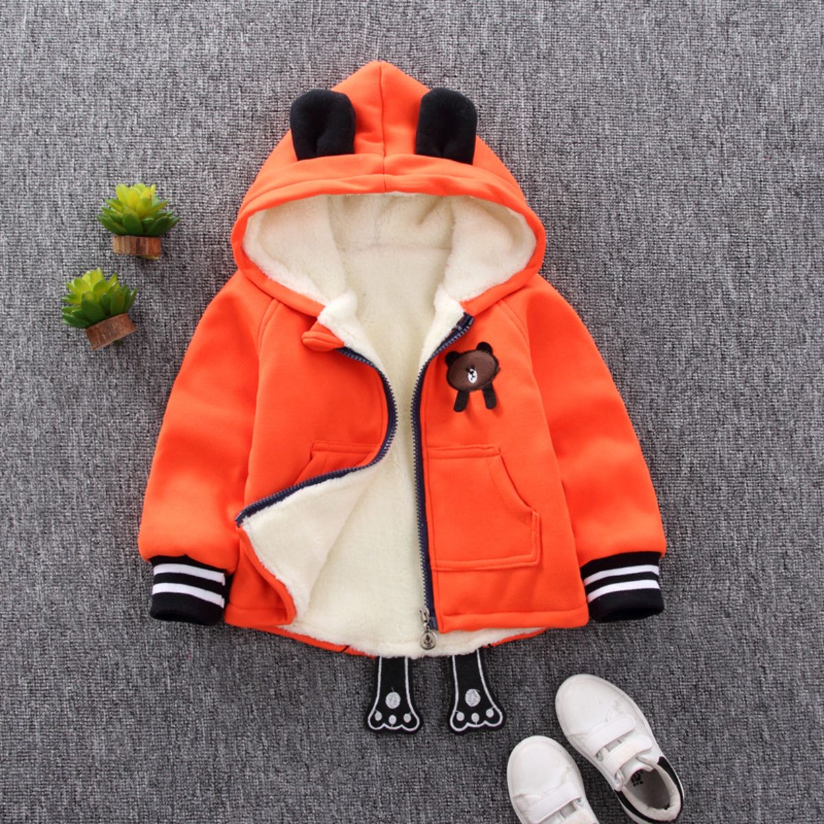 Boys&#39; cotton hooded jacket