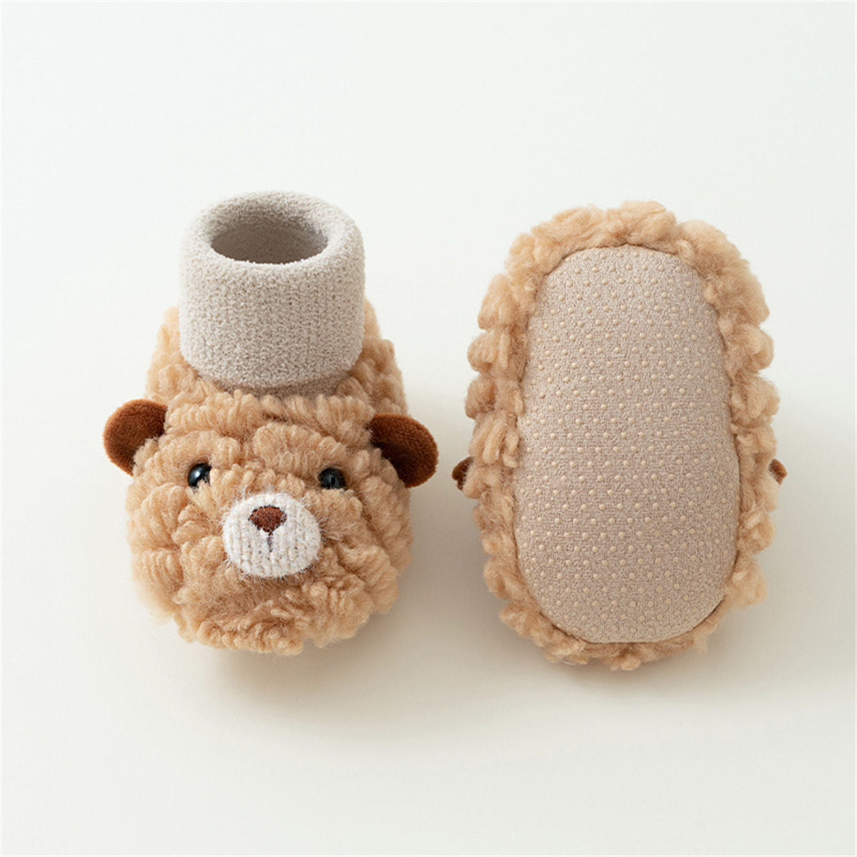 Winter plush cute bear style cotton shoes for baby boys and girls