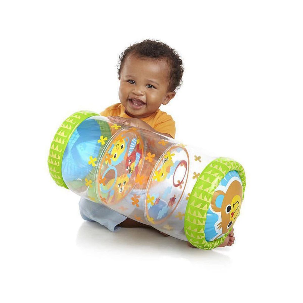 Baby crawling plastic bell roller toy