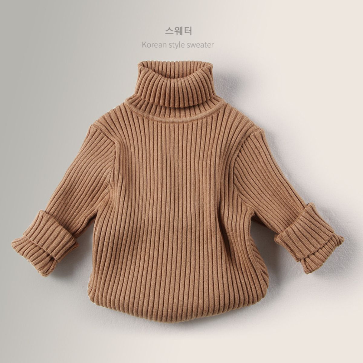 Boys and girls turtleneck knitted pullover sweater