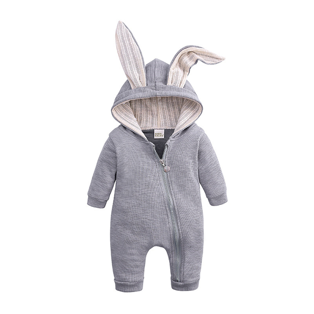 Baby big ears bunny hooded zipper romper