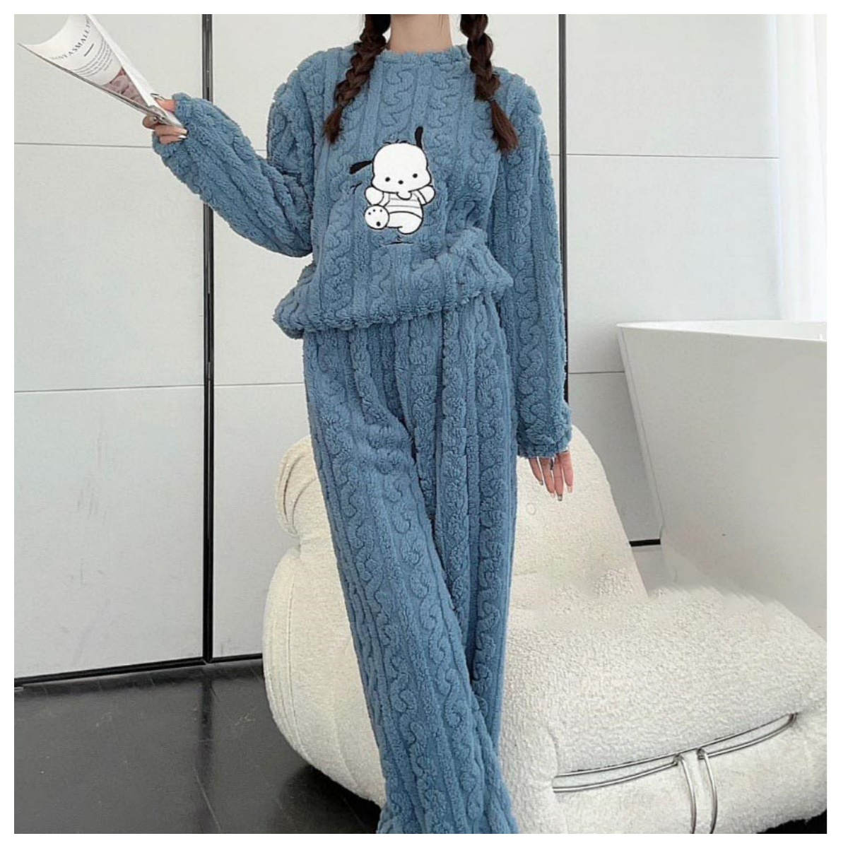 Autumn and winter long-sleeved Hapa dog fleece suit thickened homewear