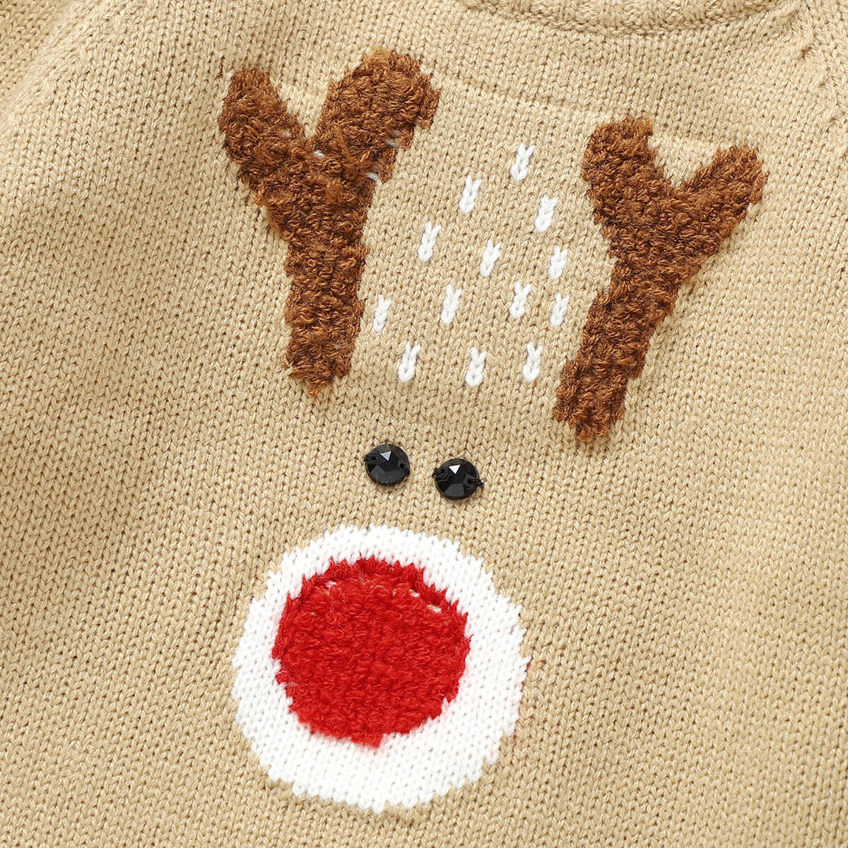 Baby Christmas Elk Jacquard Knitted Set + Hat