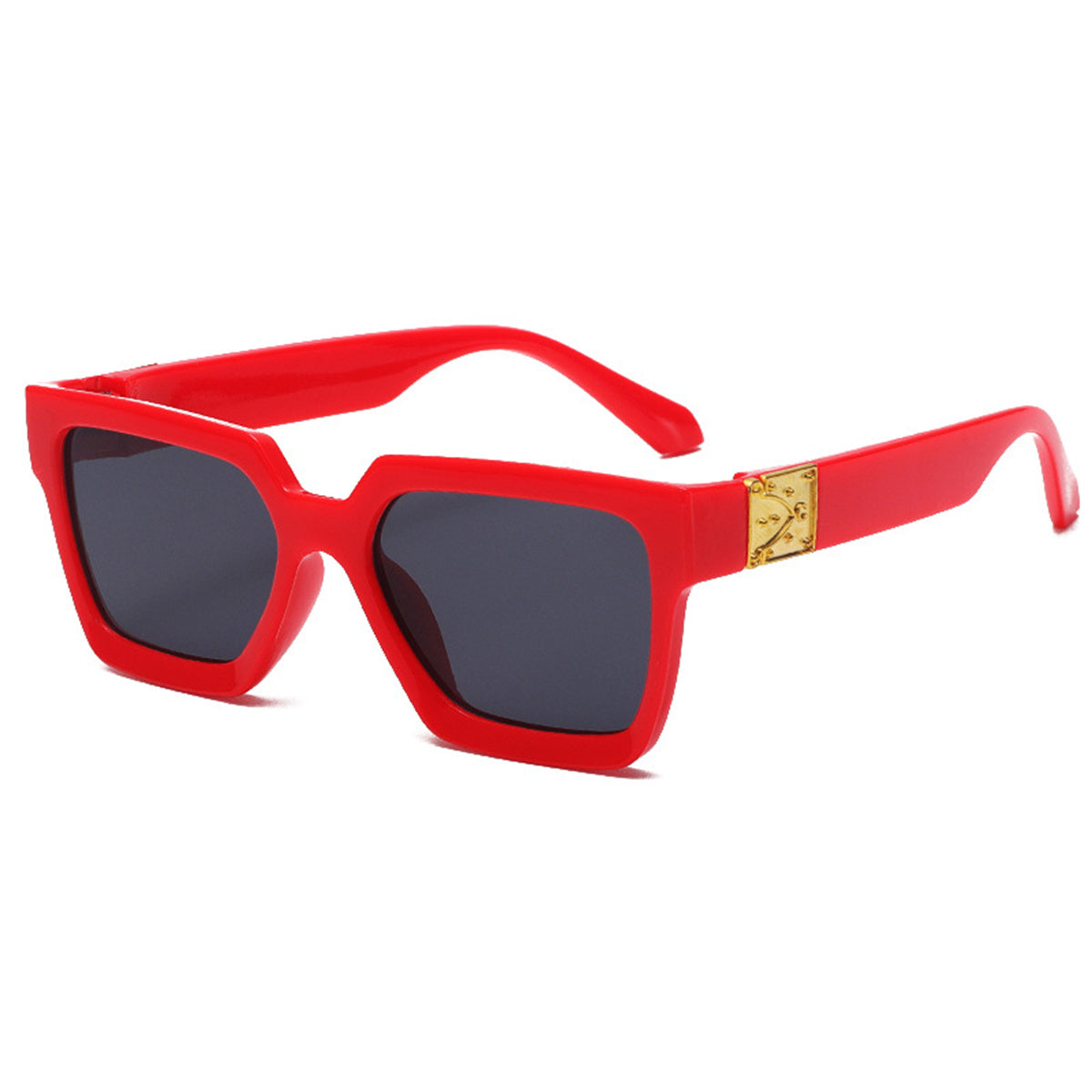 Children's and boys' fashionable retro style square large size UV protection versatile sunglasses