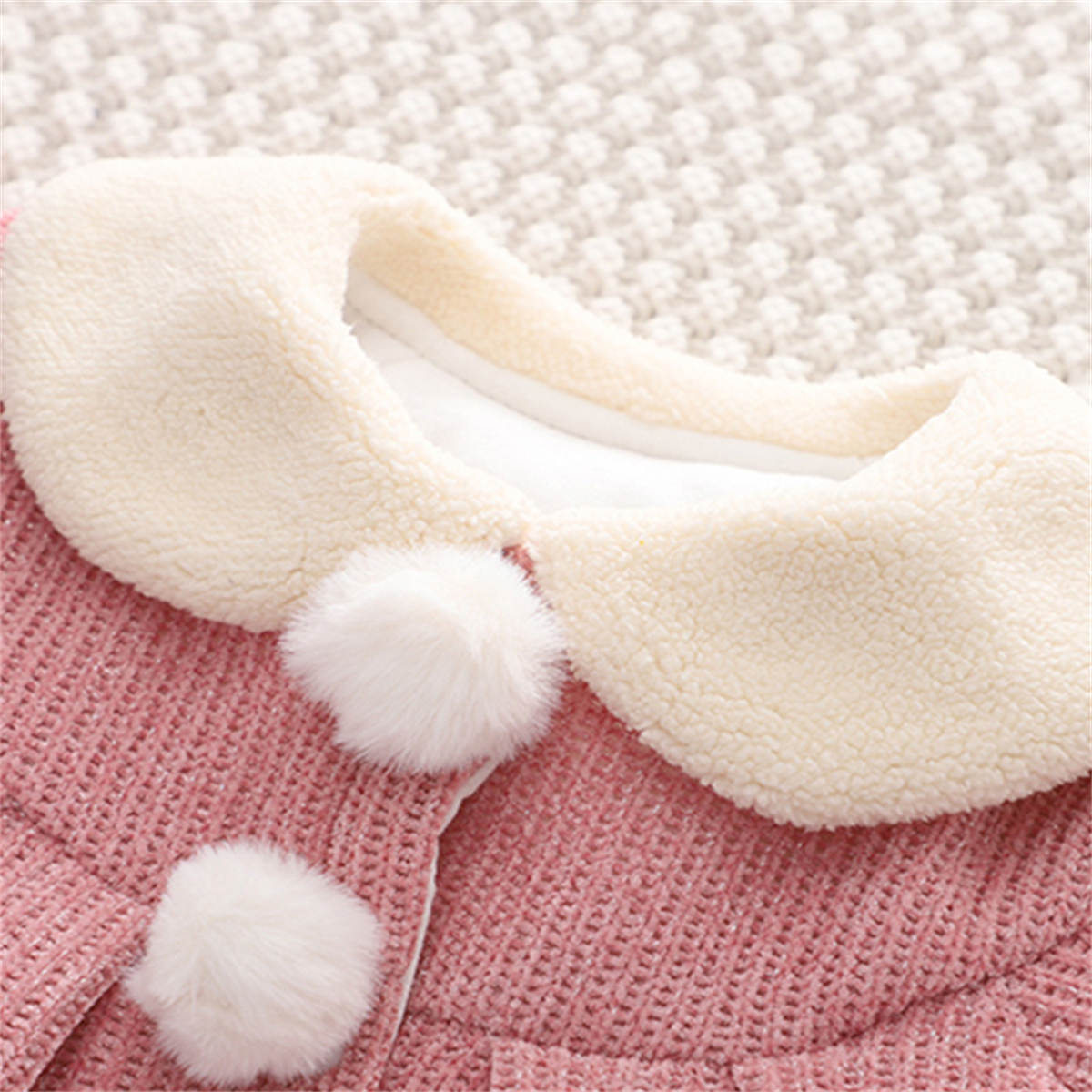 Baby autumn and winter solid color thick cotton crawling clothes