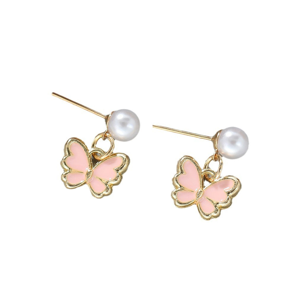 Children's 4-piece temperament creative pearl butterfly jewelry set