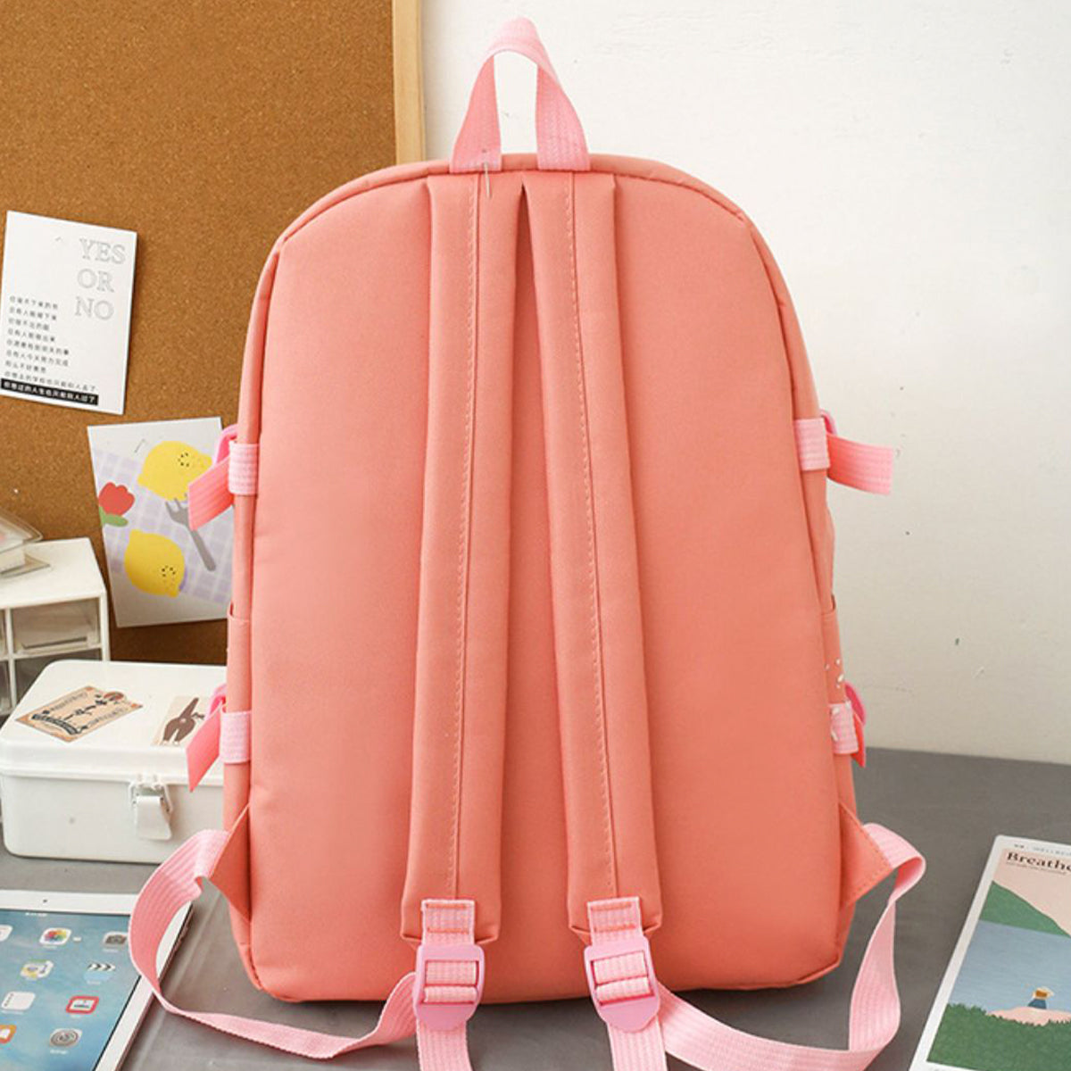 Children's Pure Cotton Solid Color School Bag Set