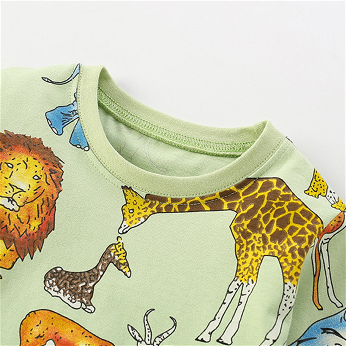 Boys cartoon full print little lion home clothes pajamas set pure cotton