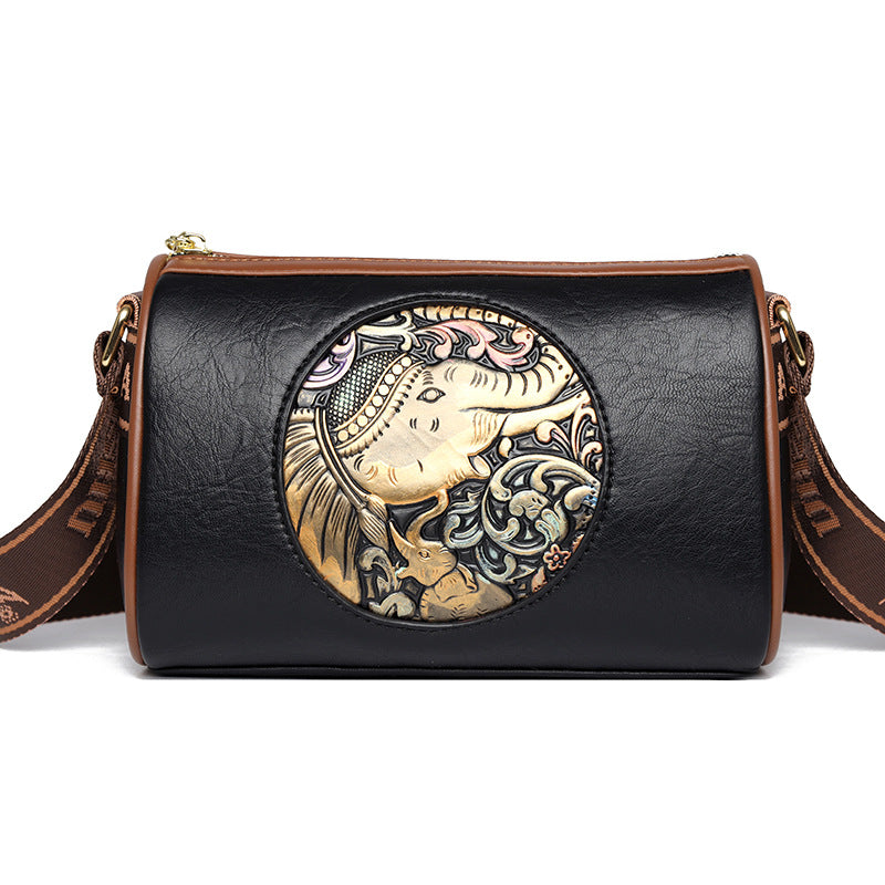 High-end large-capacity commuter retro elephant ladies shoulder bag