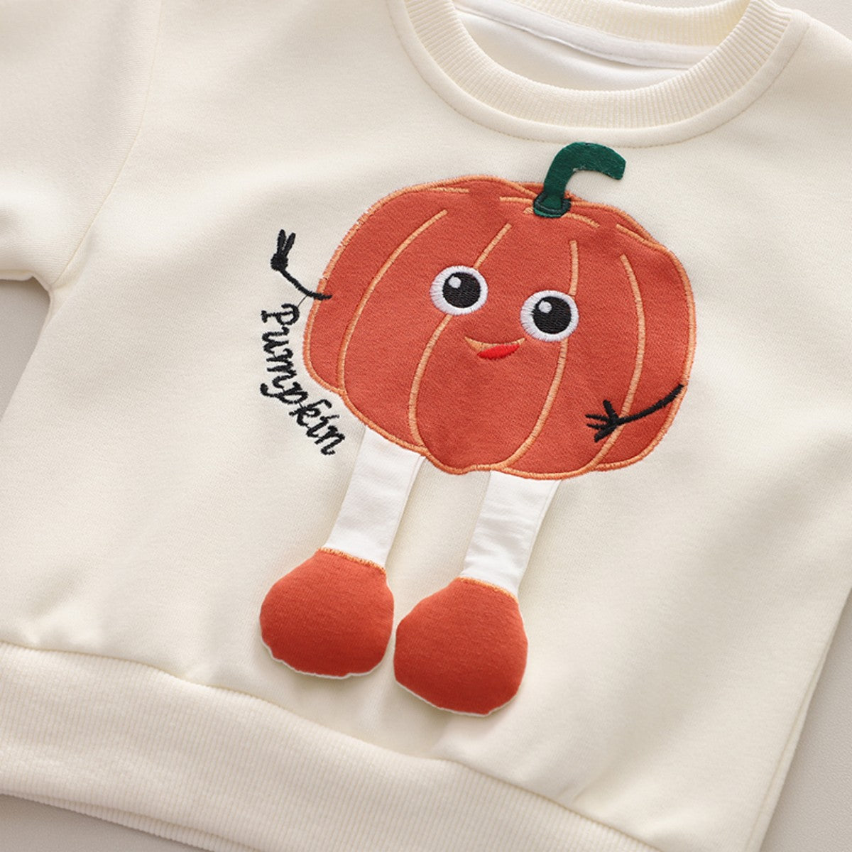 Boys' new style cartoon pumpkin children's clothes spring and autumn fashionable all-match sweater two-piece warm children's clothing