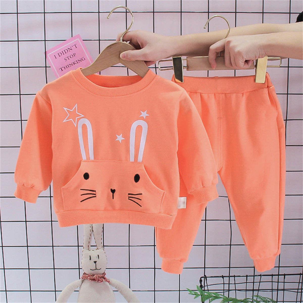 New spring and autumn sports suits for boys and girls, long-sleeved sweatshirts, pullovers, two-piece casual suits for children and babies