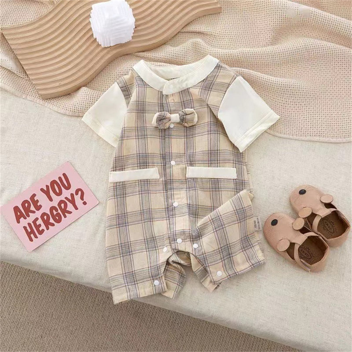 Baby jumpsuit summer thin children's triangle romper POLO shirt