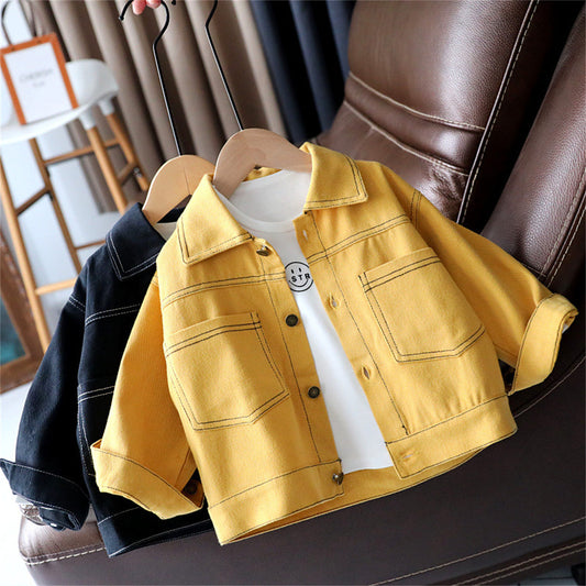 Baby denim jacket 3 spring clothes boys spring and autumn tops children's spring and autumn jackets outdoor clothes