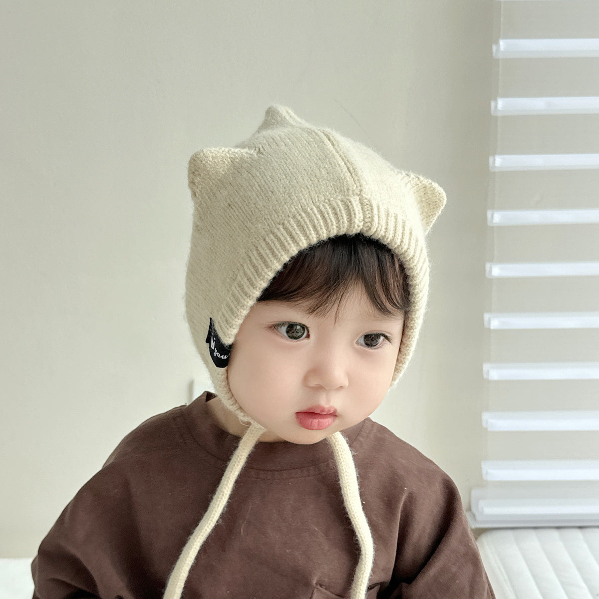 Children's small ear knitted earmuffs hat