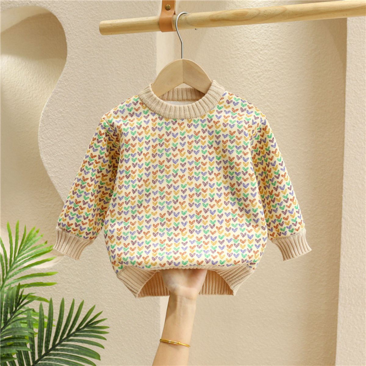 girls autumn and winter thick fleece sweater