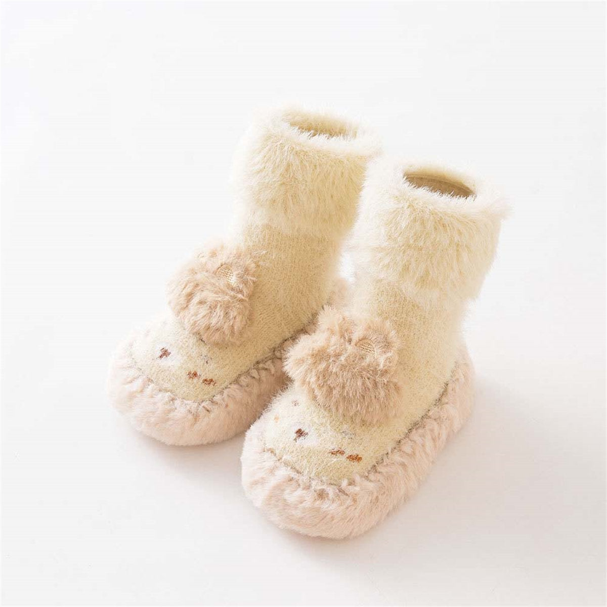 Children's autumn and winter cute plush animals warm breathable soft bottom baby socks